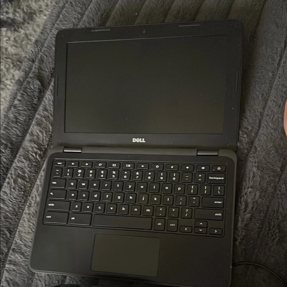 Dell Black Laptop Sleek Chromebook Design